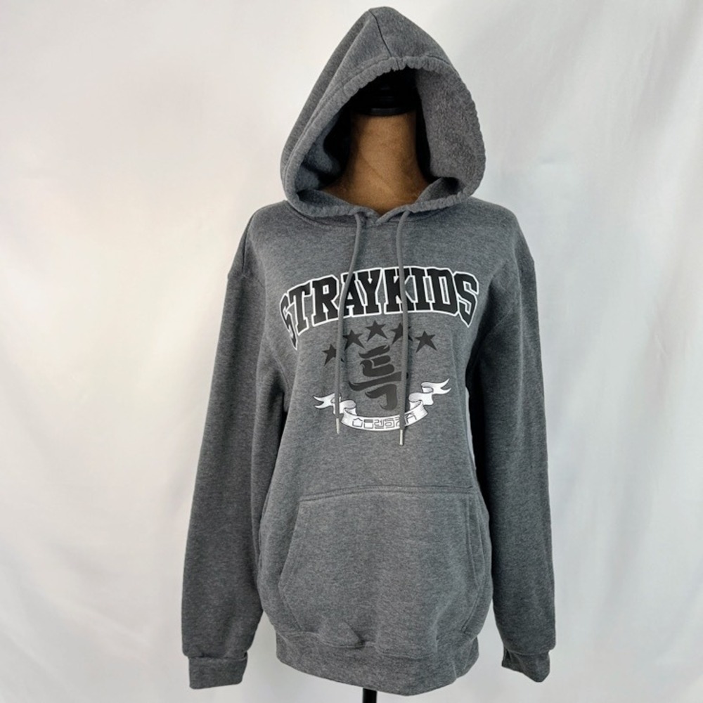 Shishangdeyezi Stray Kids Hoodie Unisex Medium Gray K-Pop Dragon Graphic
